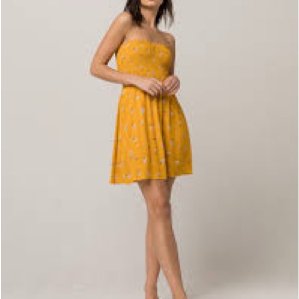Gypsies & Moondust Yellow Smocked Strapless Sundress Women’s XS